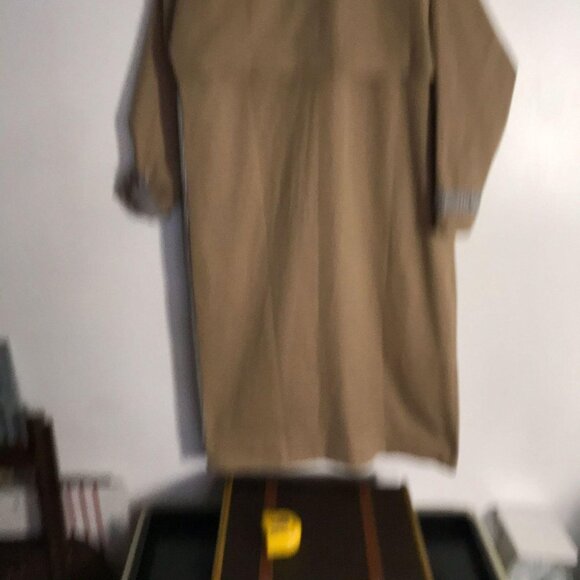 Miss Guided Brown Checkered Long Coat Size 10 - Picture 2 of 12